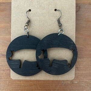 New wooden pig earrings
